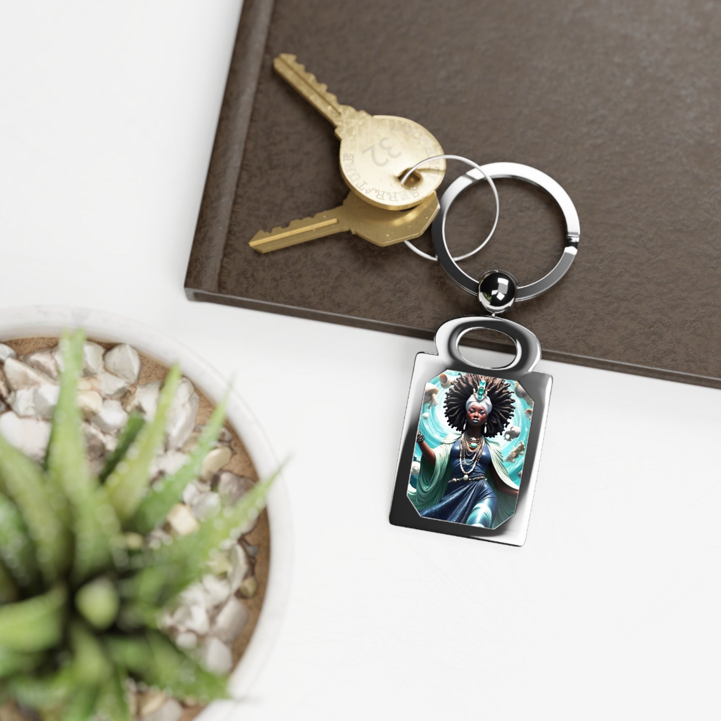 Olokun Rectangle Photo Keyring